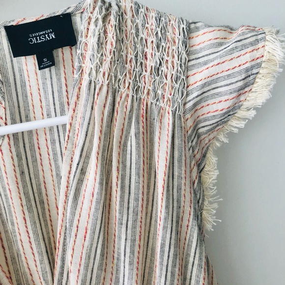 🔹NWOT🔹Mystic short sleeve striped Jumpsuit - Picture 3 of 7